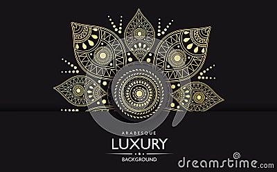 Ornate gold Luxury mandala with intricate pattern Vector Illustration