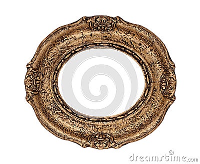 Ornate golden baroque frame isolated on the white background Stock Photo