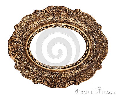 Ornate golden baroque frame isolated on the white background Stock Photo