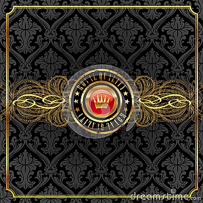 Ornate golden decorative frame Vector Illustration