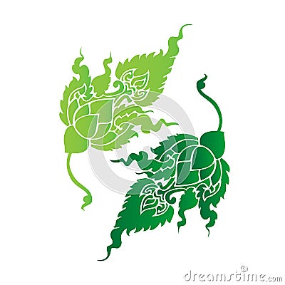 Ornate green leaf Vector Illustration