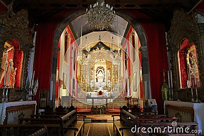 The ornate interior of Sanctuary of Nuestra Senora de las Nieves Editorial Stock Photo