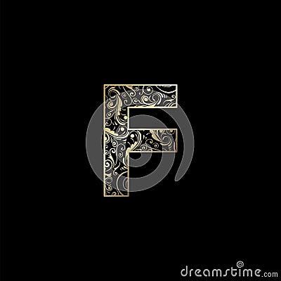 Ornate Letter F Logo icon, elegant monogram luxury letter logo vector design Vector Illustration