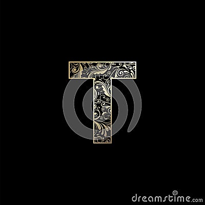 Ornate Letter T Logo icon, elegant monogram luxury letter logo vector design Vector Illustration