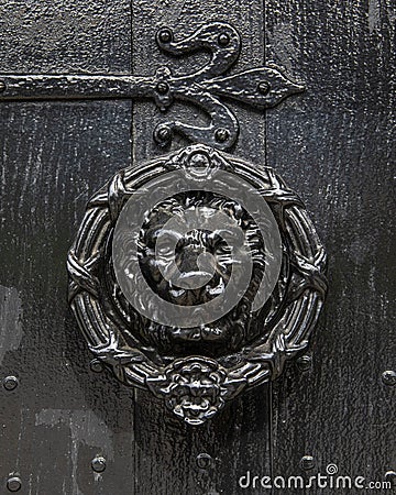 Ornate Lion Door Knocker Stock Photo