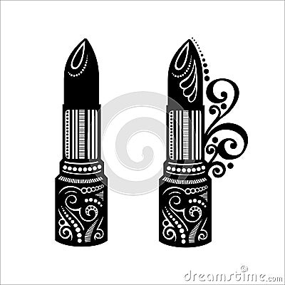 Ornate Lipstick Isolated Vector Illustration