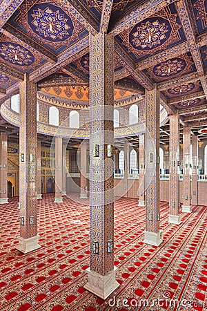 Ornate mosque interior Editorial Stock Photo