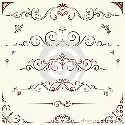 Ornate Motifs Set Vector Illustration