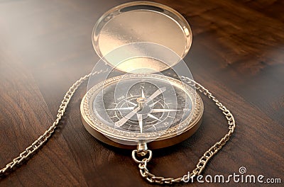 Ornate Pocket Compass Stock Photo