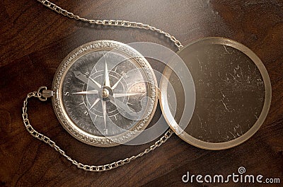 Ornate Pocket Compass Stock Photo