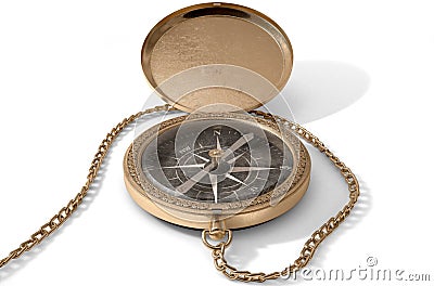 Ornate Pocket Compass Stock Photo