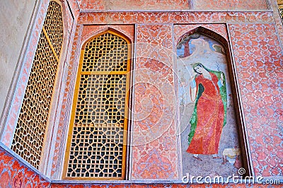 The ornate portico of Ali Qapu palace, Isfahan, Iran Editorial Stock Photo
