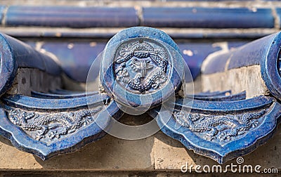 Detail of tiles on Temple of Heaven in Beijing China Stock Photo