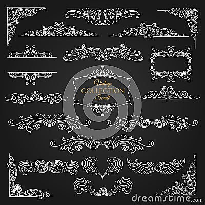 Ornate scroll elements collection Vector Illustration