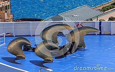 Dorade Boxes on Ship Stock Photo