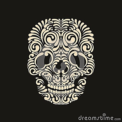 Ornate Skull Vector Illustration