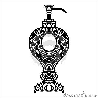 Ornate Soap Dispenser Vector Illustration