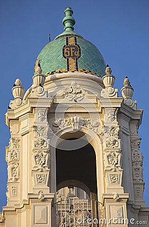 Ornate Steeple Mission Dolores San Francisco Stock Photo