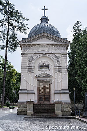 Ornate tomb of Baczewski family on Lychakiv Cemetery in Lviv Editorial Stock Photo