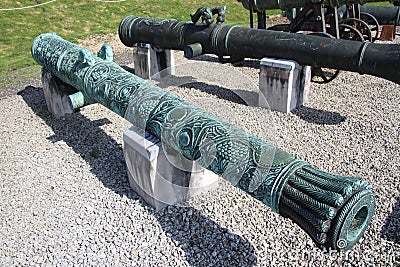 Ornate Turkish cannon Stock Photo