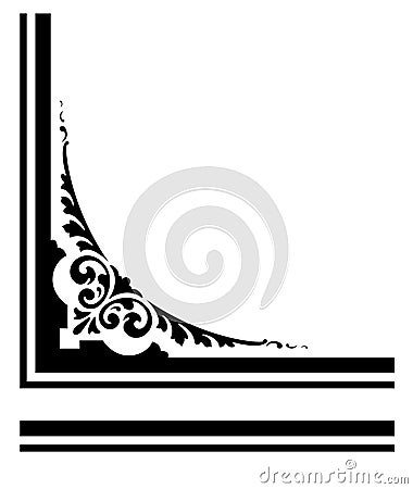 Ornate, vector corner graphic design Stock Photo