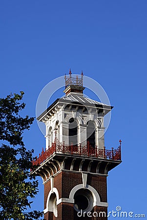 Ornate Victorian tower with view points Stock Photo