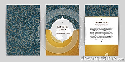 Ornate vintage cards. Vector Illustration