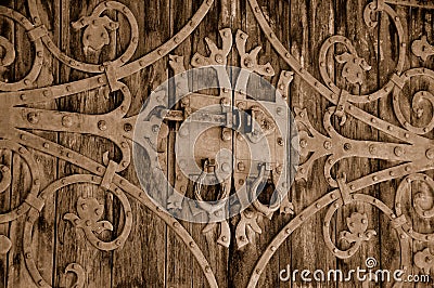 Ornate Vintage Castle Gate Stock Photo