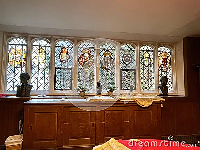 Ornate windows in Westminster Abbey Stock Photo