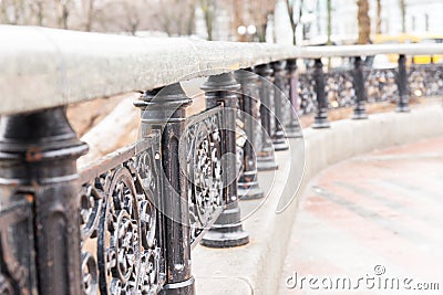 Ornate wrought iron railings Stock Photo
