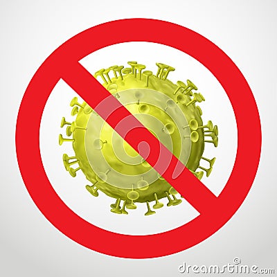 Ð¡oronavirus prohibition sign Vector Illustration