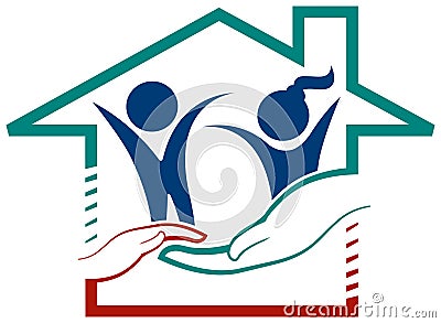 Orphan children home Vector Illustration