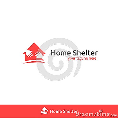 Orphanage orphan home shelter vector logo. people, kids care or homeless care organization charity, community helping each other. Vector Illustration