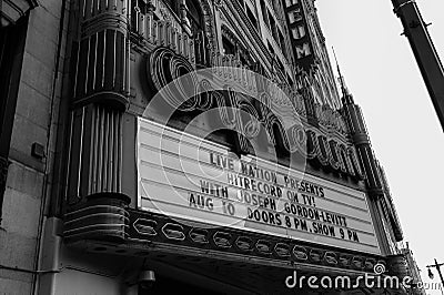 Orpheum Theater Black and White Editorial Stock Photo