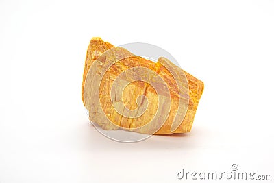 Orpiment mineral - arsenic sulfide isolated on white Stock Photo