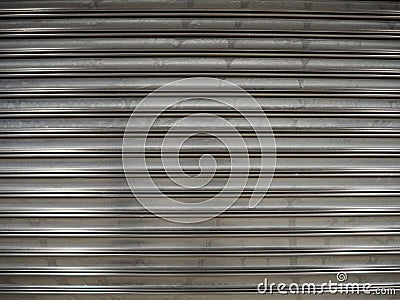 Orrugated metal sheet shutter door texture. Stock Photo