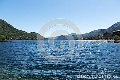 Orta lake, landscape from Omegna Stock Photo