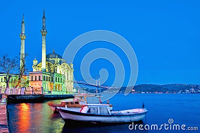 Ortakoy Mosque at Istanbul Stock Photo