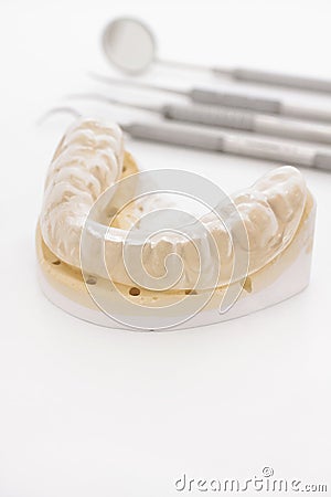 Orthodontic Cast and Bruxism Guard Stock Photo