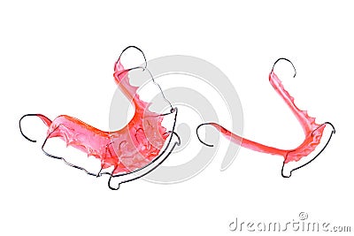 orthodontic retainers isolated on white Stock Photo