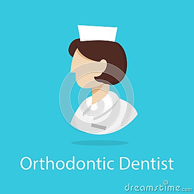 Orthodontist icon. A dentist profession. Dental treatment Vector Illustration