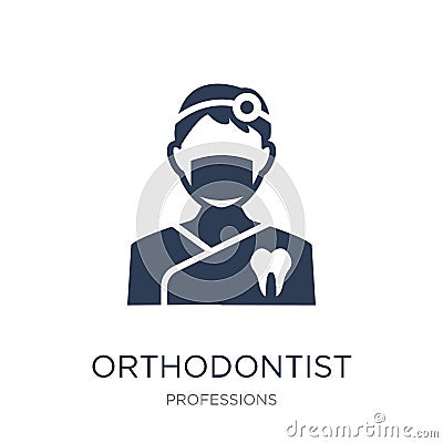 Orthodontist icon. Trendy flat vector Orthodontist icon on white Vector Illustration
