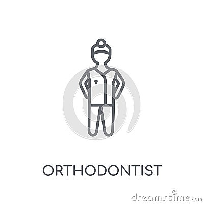 Orthodontist linear icon. Modern outline Orthodontist logo conce Vector Illustration