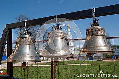 Orthodox bells closeup against the sky Stock Photo