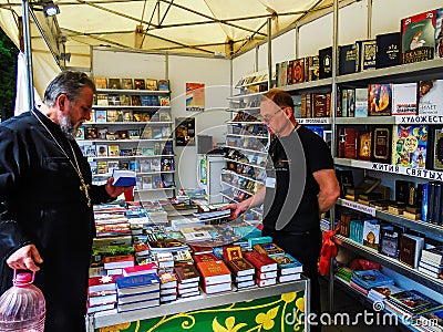 The Orthodox book fair in the Gomel region of the Republic of Belarus. Editorial Stock Photo