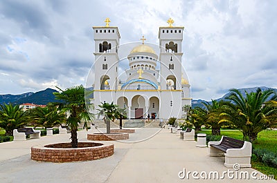 The Orthodox Cathedral Church of St. Jovan Vladimir, Bar, Montenegro Editorial Stock Photo