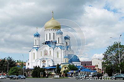 Orthodox Cathedral of the Holy Cross in Uzhorod Editorial Stock Photo