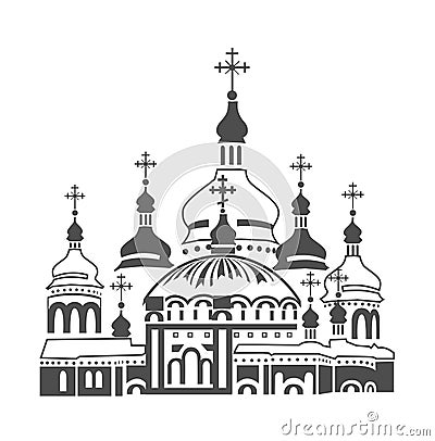 Orthodox Cathedral Vector Illustration