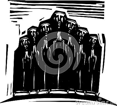 Orthodox Choir Vector Illustration