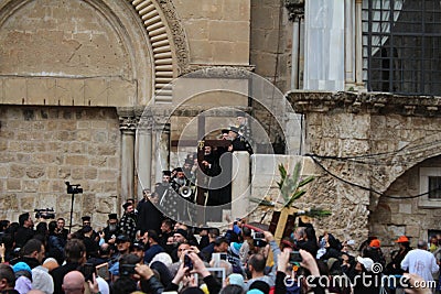 Orthodox Christians mark Good Friday in Jerusalem, a procession along the Via Dolorosa Editorial Stock Photo